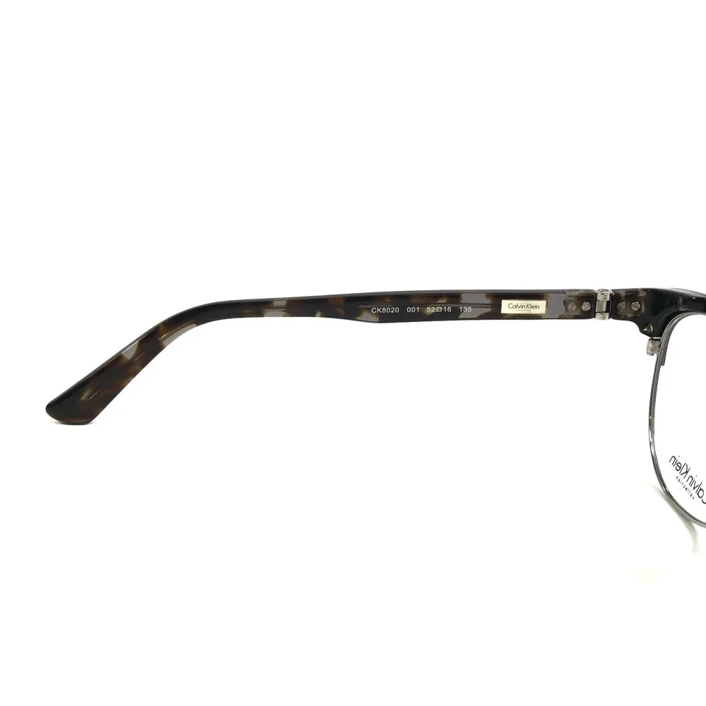 Calvin Klein Eyeglasses Frames CK8020 001 Shiny Black Tortoise Cat Eye 52-16-135